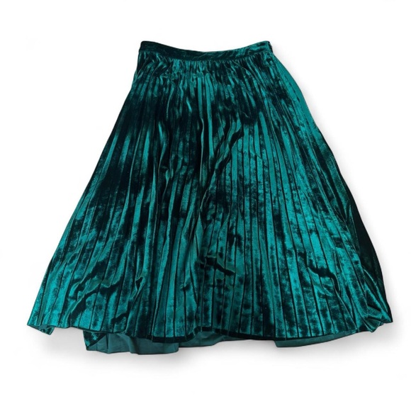 Flying Tomato Teal Velvet A-Line Skirt - Picture 1 of 5